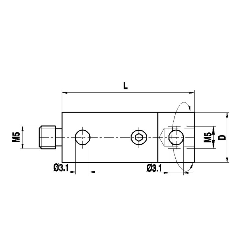 Титановый поворотный адаптер Renishaw A-5555-0713 M5, длина 29 мм, для систем Zeiss