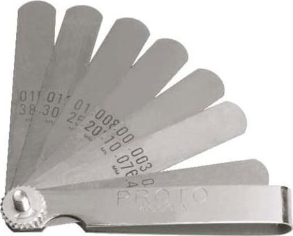 Proto J000A - Blades, Steel Holder, Standard Feeler, Decimal and Metric Size, 9 Short Gauge Set