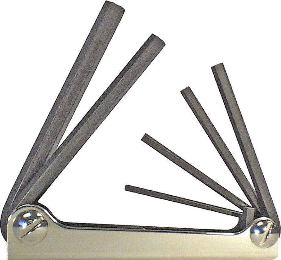 Proto j4973 - Large Metric Set, Folding Hex Key, Chrome Plated Steel Case, 6 Piece, 5in Long Bits, 6-1/2in