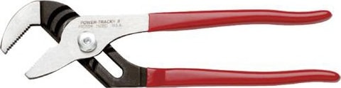 Proto J262SG - Pliers, Tongue and Groove Power-Track II, Natural Finish, Plastisol Grips, Red, 7-1/8in