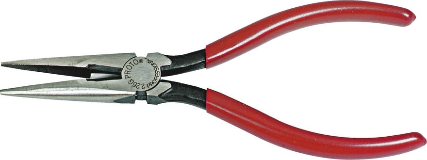 Proto J226G - Pliers, Needle Nose, Serrated Jaw, 6-5/8' OAL, Plain Grip Handle, Steel