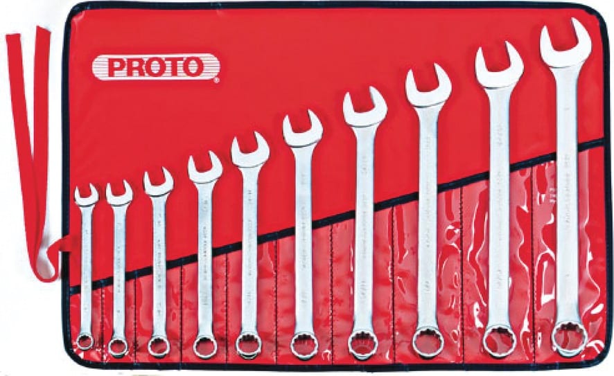 Proto J1200GASD - 10 Piece Satin Combination Anti-Slip Wrench Set, 12 Point