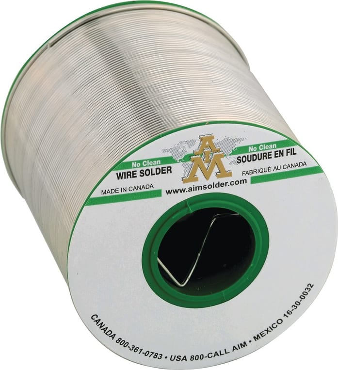 AIM Solder SN100C-062-GLOW CORE-2.5 - Solder Wire, No Clean, Lead Free, SN100C, 2.5%, Glow Core Series