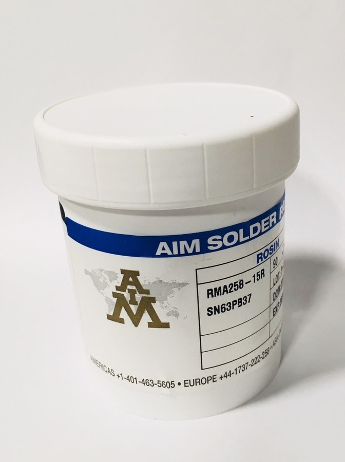 AIM Solder RMA258-15R - Solder Paste, Rosin, Leaded, T4, Sn63Pb37, 500g Jar