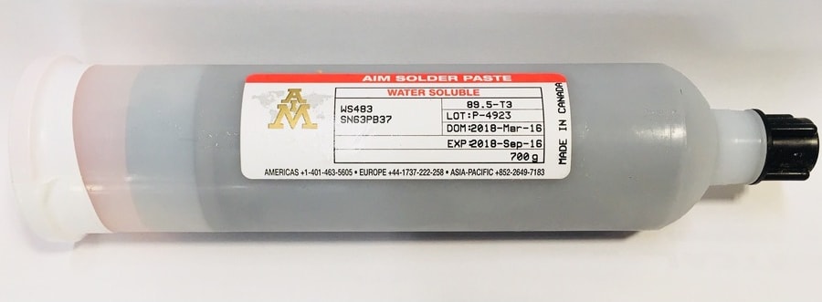 AIM Solder WS483-SN63-45-C7 - Solder Paste, Water Soluble, 700g