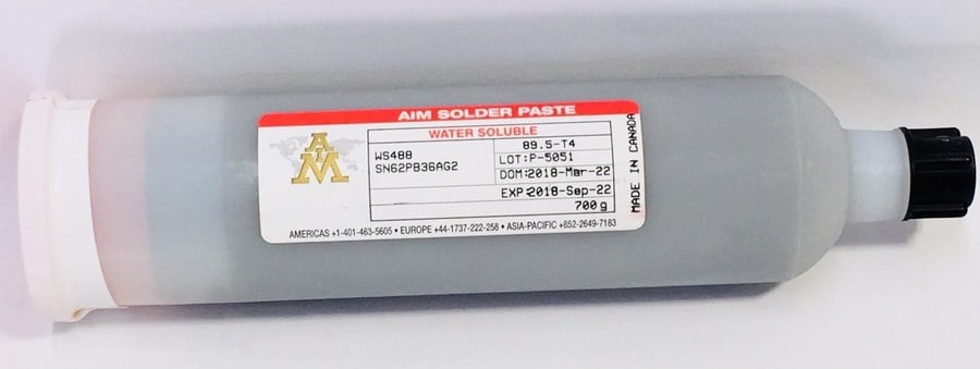 AIM Solder WS488-SN62-38-C7 - Solder Paste, Water Soluble