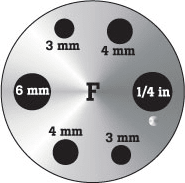 Fluke 9190-INSF Insert 'F' 9190A, metric comparison miscellaneous holes with 0.25 inch hole