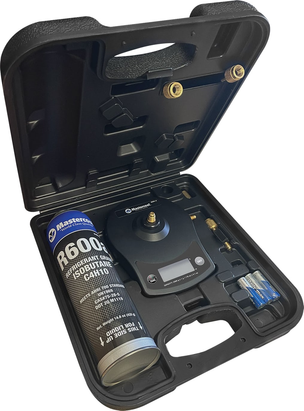 Mastercool 98202-A-600 - High Precision Charging Scale for R600a and R290 in Case with R600a Refrigerant (14.8oz)
