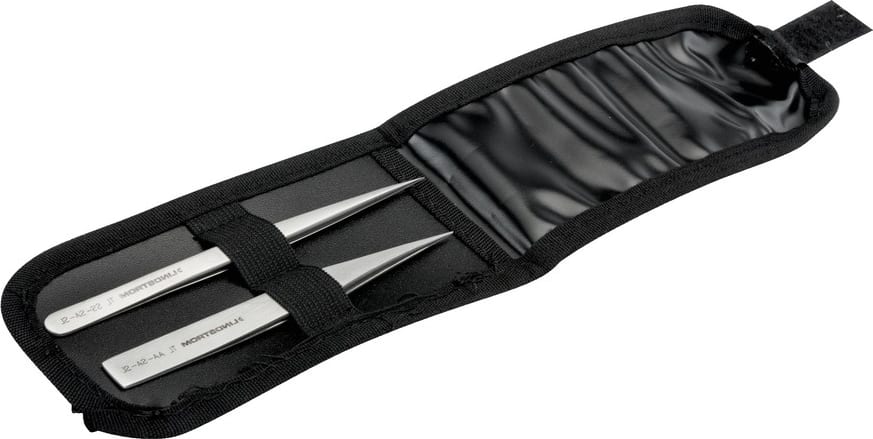 Lindstrom 9858 - Tweezers Set, 2 Piece, Wallet Included