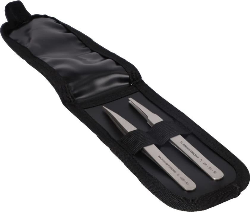 Lindstrom 9859 - Tweezers Set, 2 Piece, Wallet Included