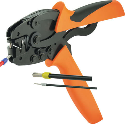 Altech CRIMPIT F 6 GYRA - Crimping Tool for Ferrules, Orange Handle, Rotatable Crimp Die, 26-10 AWG
