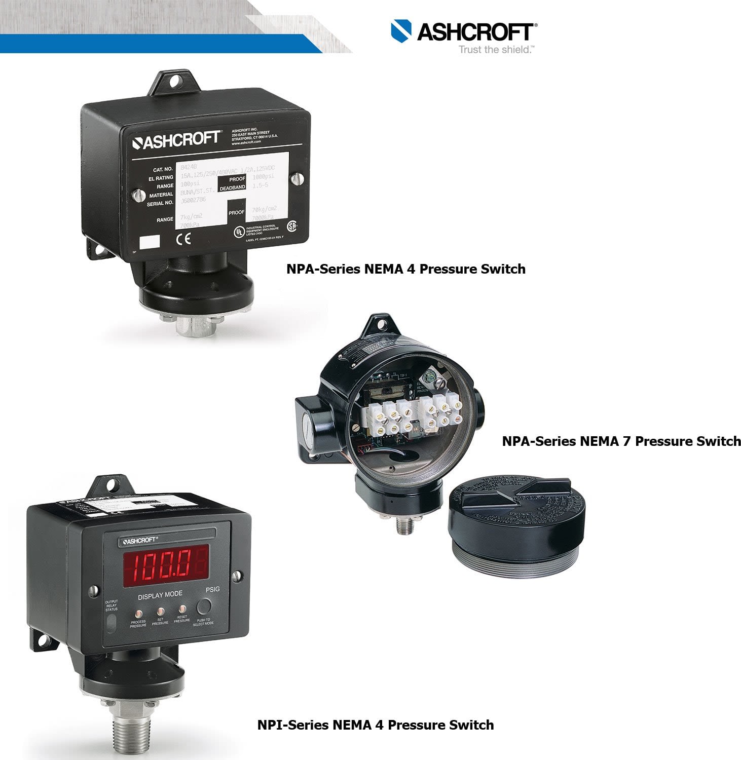 Ashcroft NPA NPI Series - Pressure Switch for High Cycle Rates (N Series)