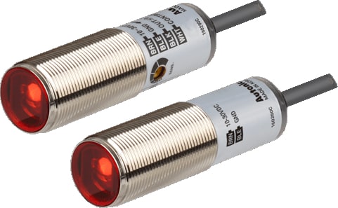 Autonics BRQT5M-TDTA - Sensor, Photo, Stainless steel 316L body, Through beam, 5M Sensing Distance, Light and Dark On, NPN Output, 10-30 VDC