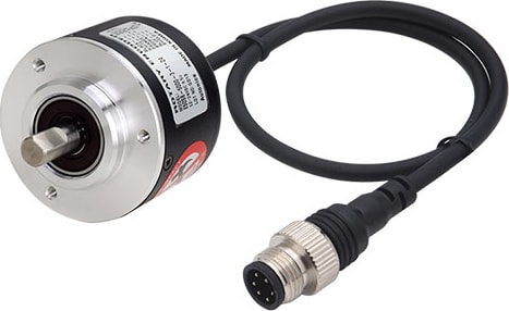 Autonics E50S8-2000-3-T-24-C - Encoder, Incremental, Diameter 50mm, 8mm Shaft, 2000 PPR, A, B, Z, Totem pole output, 12-24VDC, Axial cable connector Type