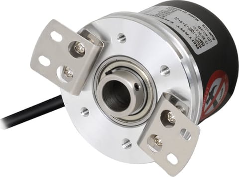 Autonics E58H12-360-3-T-24 - Rotary Encoder, Incremental, 58mm, 12mm Hollow Shaft, 360 PPR, A,B,Z, Totem pole output, 12-24VDC