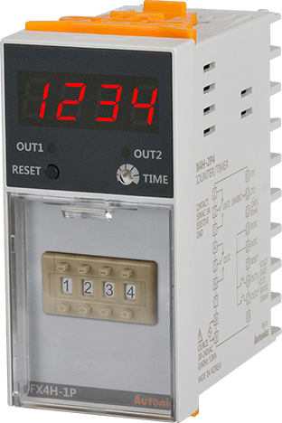 Autonics FX4H-1P4 - Standard Digital Counter/Timer, 4-Digit, LED, 1 Preset, Relay and NPN Output