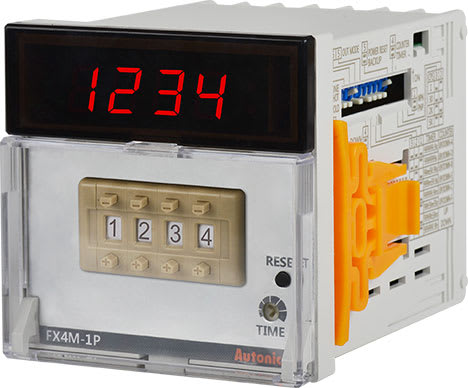 Autonics FX4M-1P4 - Standard Digital Counter/Timer, 4-Digit, LED, 1 Preset, Relay and NPN Output