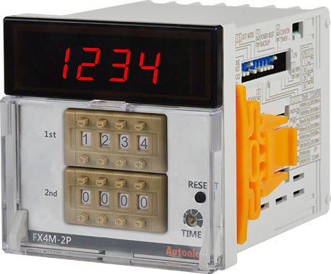 Autonics FX4M-2P4 - Standard Digital Counter/Timer, 4-Digit, LED, 2 Presets, 2 Relay and 2 NPN Outputs