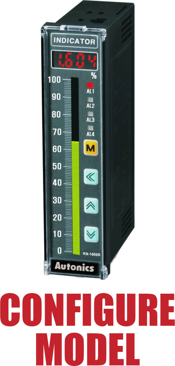 Autonics KN-1000B Panel Meters - Size Rectangular: 9/64 DIN, Type (Process Panel Meter): General Purpose, Display (Process Panel Meters): LED