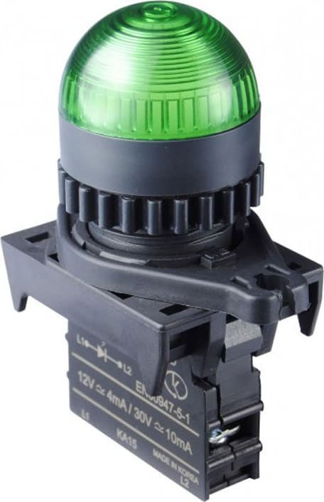 Autonics L2RR-L1GD - 22/25 mm Pilot Light, Green, Dome Head, LED 12-30VDC/AC