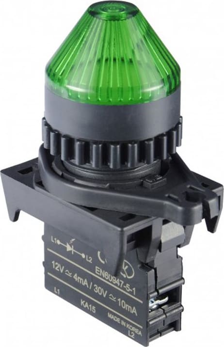Autonics L2RR-L2GL - 22/25 mm Pilot Light, Green, Horn Head, LED 100-220VAC