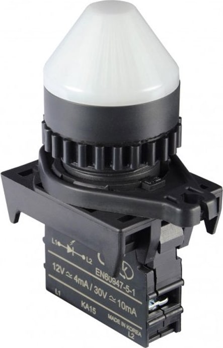 Autonics L2RR-L2WL - 22/25 mm Pilot Light, White, Horn Head, LED 100-220VAC