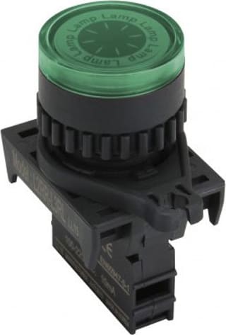 Autonics L2RR-L3GD - 22/25 mm Pilot Light, Green, Flat Head, LED 12-30VDC/AC, L2RR-L3G /w SA-LDG