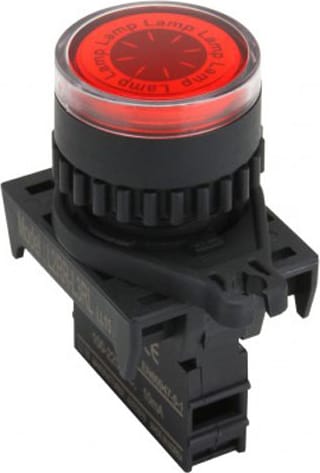 Autonics L2RR-L3RL - 22/25 mm Pilot Light, Red, Flat Head, LED 100-220VAC, L2RR-L3RL /w SA-LAR