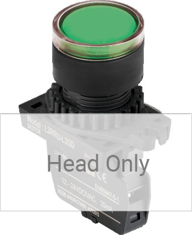 Autonics L2RRU-L3G - Pilot Lamp Diameter 22/25, Green, Flat Round Head, Non Marking(Lamp)