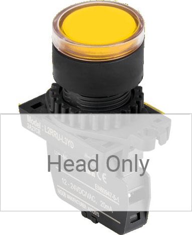 Autonics L2RRU-L3Y - Pilot Lamp Diameter 22/25, Yellow, Flat Round Head, Non Marking(Lamp)