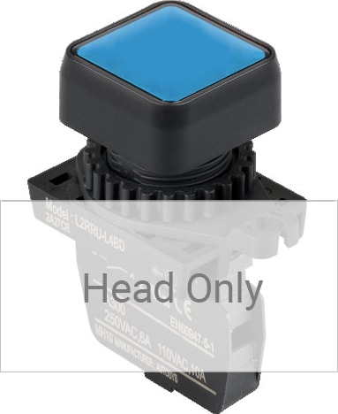 Autonics L2RRU-L4B - 22/25 mm Pilot Light, Blue, Flat Square Head, Non Marking(Lamp)