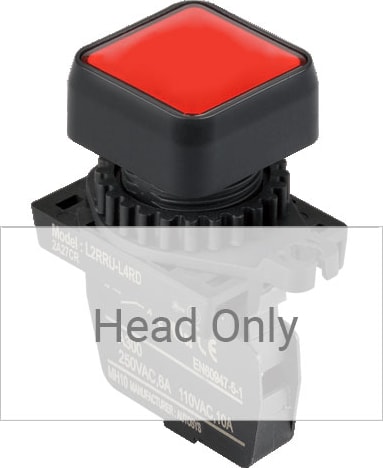 Autonics L2RRU-L4R - 22/25 mm Pilot Light, Red, Flat Square Head, Non Marking(Lamp)