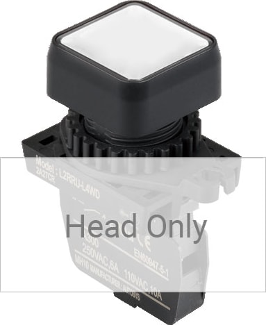 Autonics L2RRU-L4W - 22/25 mm Pilot Light, White, Flat Square Head, Non Marking(Lamp)