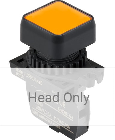 Autonics L2RRU-L4Y - 22/25 mm Pilot Light, Yellow, Flat Square Head, Non Marking(Lamp)