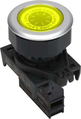Autonics L3RF-L3YL - 30 mm Pilot Light, Yellow, Flat Head, LED 100-220VAC