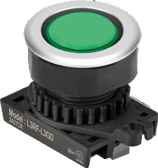 Autonics L3RFU-L3G - 30 mm Pilot Light, Green, Flat Head, Non Marking(Lamp)