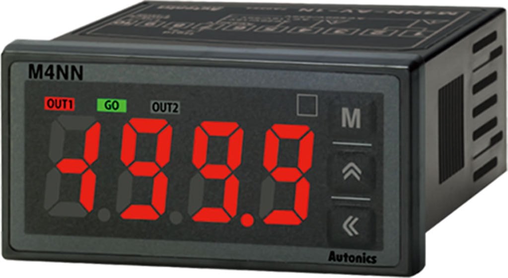 Autonics M4NN-AV-11 - Compact Digital Panel Meter, AC Voltage, 5-24VDC, NPN open collector output