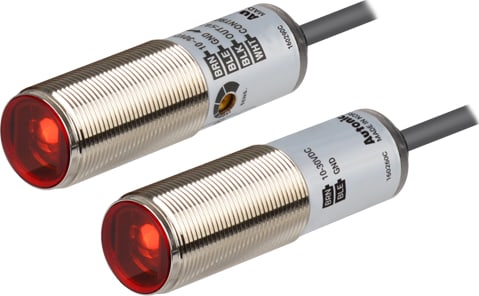 Autonics BRQM20M-TDTA-P Cylindrical Photoelectric Sensor, Through-Beam Type, 20m Sensing Distance