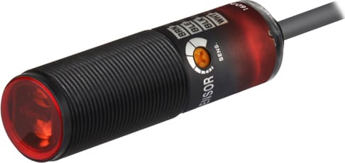 Autonics BRQP100-DDTA-P Cylindrical Photoelectric Sensor, Diffuse Reflective Type, 100mm Sensing Distance