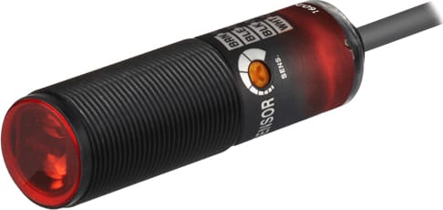 Autonics BRQP1M-DDTA - Cylindrical Type Photoelectric Sensor, Plastic, Front Sensing Type, 1m, Diffuse Reflective type, Cable type, NPN open collector output