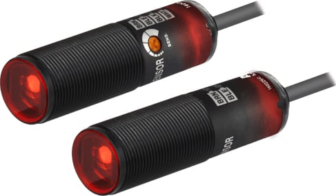 Autonics BRQP30M-TDTA - Cylindrical Type Photoelectric Sensor, Plastic, Front Sensing Type, 30m, Through-beam type, Cable type, NPN Open Collector Output