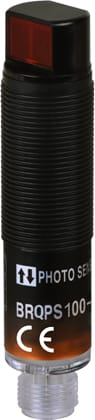 Autonics BRQPS100-DDTA-C Cylindrical Photoelectric Sensor, Diffuse Reflective Type, 100mm Sensing Distance, Connector Type