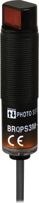 Autonics BRQPS3M-PDTA Cylindrical Photoelectric Sensor, Retroreflective Type, 3m Sensing Distance, Cable Type