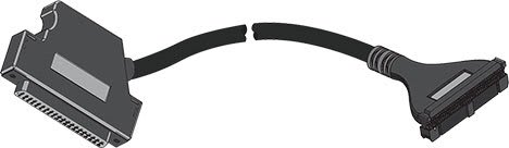 Autonics CJ-HPFP40-V1N010-1ANR I/O Cable, Hirose Plug - Fujitsu Plug, 40Pin, 1N, 1M Cable, +/- Forward, Right Type