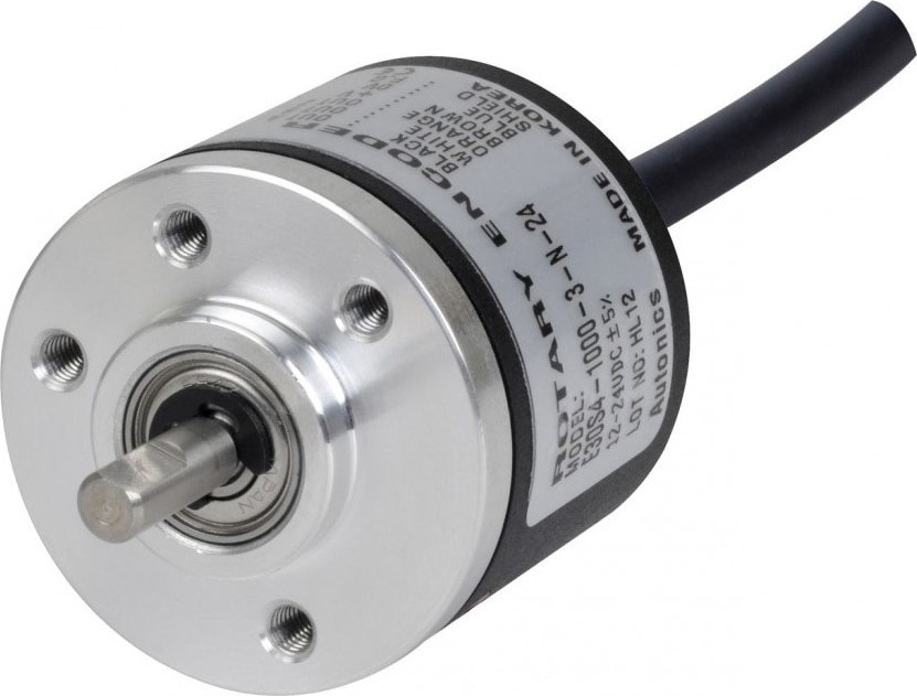 Autonics E30S4-1000-3-N-24 - Incremental Rotary Encoder, 30mm, 4mm Shaft, 1000 PPR, A,B,Z, NPN Open Collector Output, 12-24VDC
