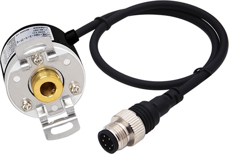 Autonics E40H6-5000-3-N-5-C - 40mm Incremental Rotary Encoders, Hollow Shaft Type, 5000 PPR, NPN Open Collector Output, Radial Cable Connector Type