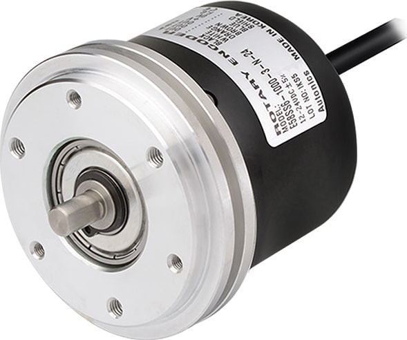 Autonics E58SS6-100-3-V-24 - Encoder, Incremental, 8mm, 6mm Shaft Synchro, 100 PPR, A, B, Z, Voltage output, 12-24VDC