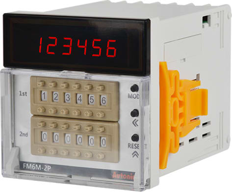 Autonics FM6M-2P4 - Digital Measure Counter, 6-Digit, LED, 2 Presets(Stage Setting), 2 Relay and 2 NPN Outputs