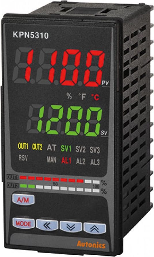 Autonics KPN5300-000 - Bar Graph Temperature Controller, Heating or Cooling, 1 output type, Relay, Current, SSR drive voltage selection output, 100 to 240 VAC 50/60HZ