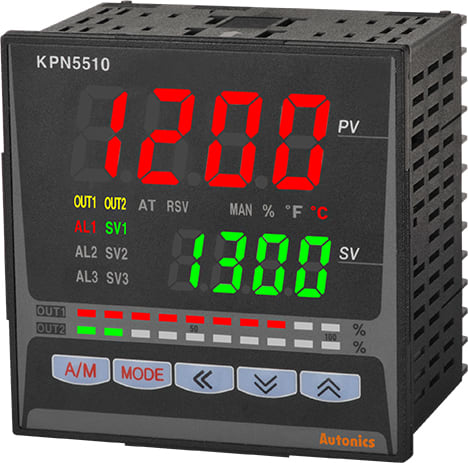 Autonics KPN5513-230 - Bar Graph Temperature Controller, Heating and Cooling, 2 output type, RS 485 communication, Transmission out + Remote SV, 100 to 240 VAC 50/60HZ